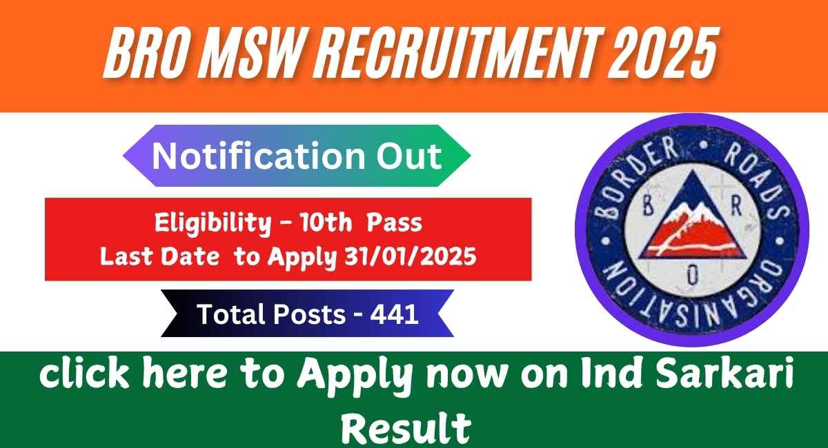 BRO MSW Recruitment 2025